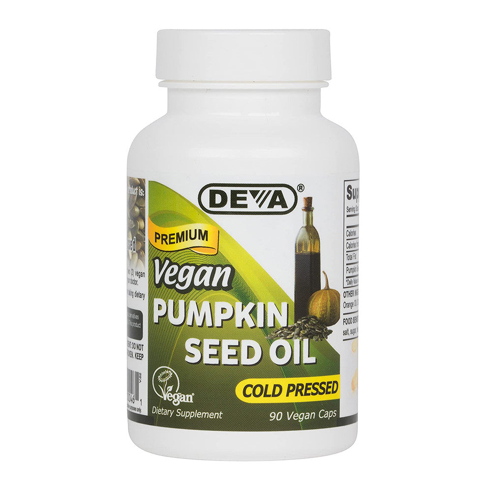 Deva Nutrition Premium Cold Pressed Pumpkin Vegan Seed Oil Capsules - 90 Ea